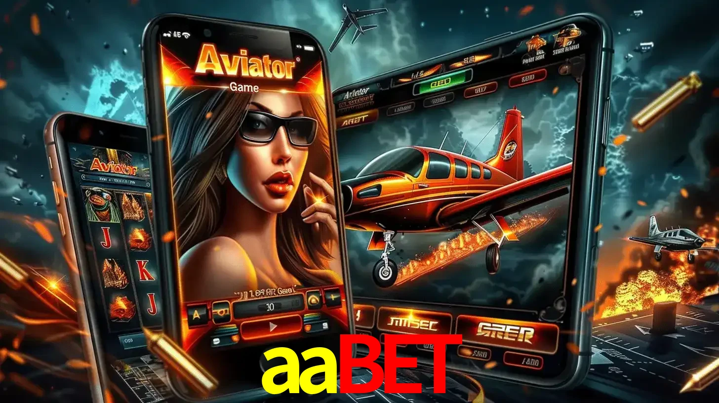 O popular jogo de apostas Aviator exibido em vários celulares e tablets, mostrando a interface emocionante e a ação de voo disponíveis para jogar agora no aabet.