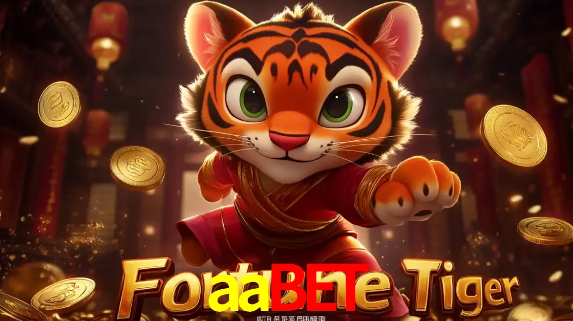 O carismático mascote do jogo de slot Fortune Tiger, um tigre fofo em pose de artes marciais, pronto para trazer sorte e multiplicadores de ganhos no cassino online aabet.